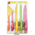 conjunto de faca de cozinha de revestimento colorido